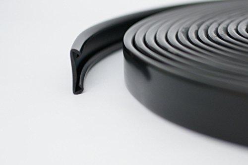 1 m PVC Kunststoff Handlauf, Treppenhandlauf 40x8 mm verschiedene Farben (schwarz) - fenster-bayram