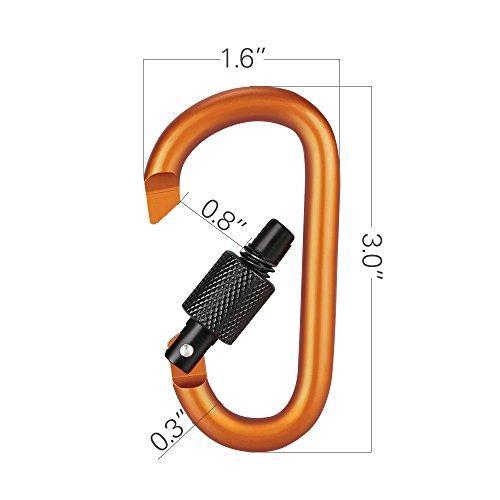 10 Stück Karabiner Schlüsselanhänger, Aluminium legierung Schraubkarabiner, D-Ring Form Karabinerhaken mit Schraubverschluss - fenster-bayram