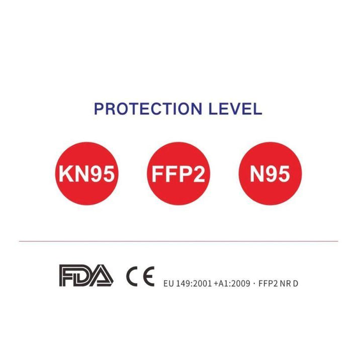 10x KN95 FFP2 Staubmaske Gesichtsmaske Mundbedeckung Mundschutzmaske - fenster-bayram