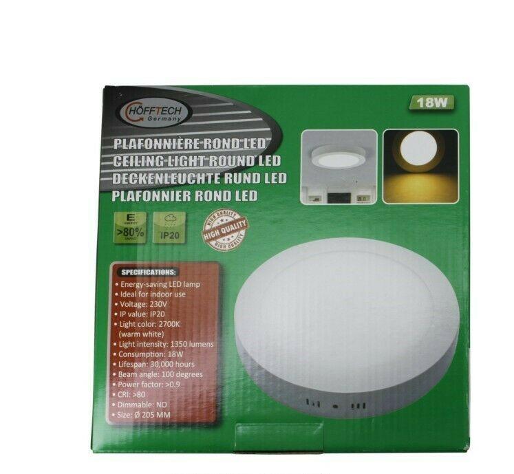 1x Led Deckenlampe Deckenleuchte rund 205mm Lampe Licht Leuchte 18 Watt - fenster-bayram