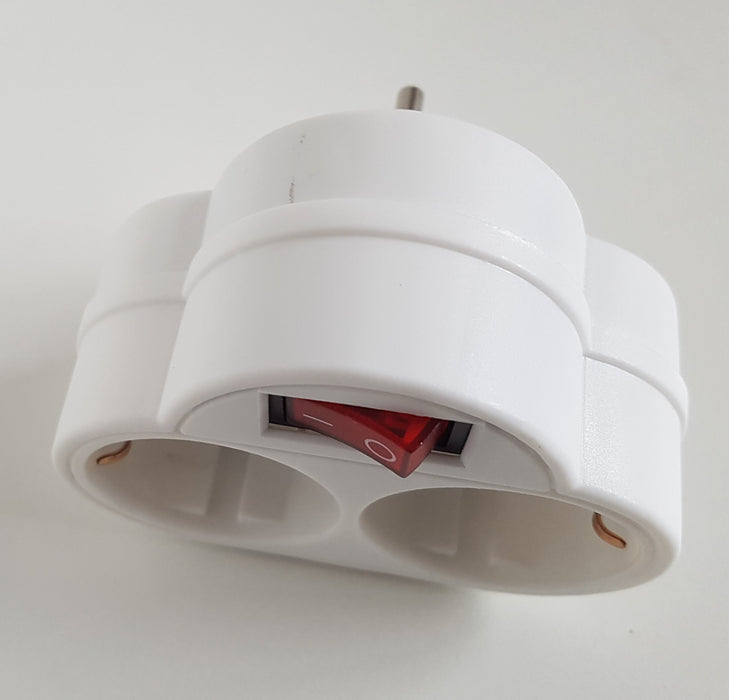 Adapterstecker Euro 2 + Schutzkontakt 1+Doppelstecker+Doppelstecker mit Schalter