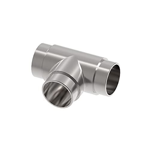 Edelstahl T-Stück Verbinder für Rohr 33,7 x 2,0 mm - V2A