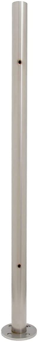Edelstahl Geländerpfosten Höhe 80 cm Glasgeländer Boden Abschlusspfosten 42,4/2,0 mm ohne Glasklemmen - V2A nach Auswahl