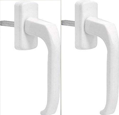2 Stck Fenstergriff Aluminium-Druckguss RAL9016 Stiftlänge 38mm inkl. 2 Oliv