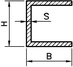 Alu U Profil Aluminium 60x60x5 mm 1 meter