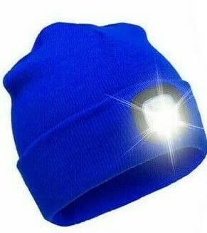 SRB Mütze mit Licht LED Wiederaufladbare USB Strickmütze Winter Warme Mütze Kappe