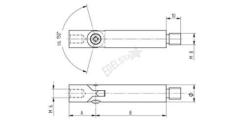 CROSO Verbindungsgelenkstift Durchmesser 12 mm, Länge 69 mm, Edelstahl geschliffen V2A, 1 Stück,200310