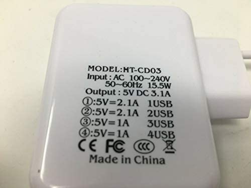 4-Fach Mehrfachstecker 5A Ladegerät Netzteil Kabellos Ladestation merfach-Stecker USB Port Adapter für die Steckdose