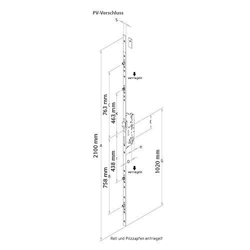 Türverschluss PV 250 P SL 35 D / 16 F mit Riegel