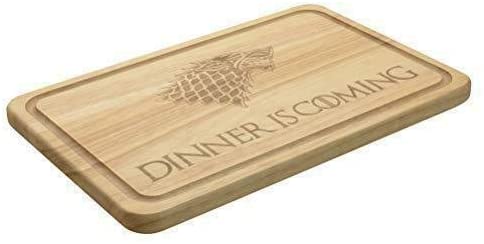 Dinner is coming Schneidebrett Holzbrett Käsebrett Küchenbrett Hartholz lasergraviert Küche Geschenk