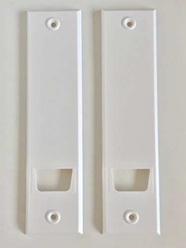 Abdeckplatte Lochabstand 18,5 cm (Blende) für Gurtwickler mit eckig weiß | 2 Stück | Für Unterputz-Gurtwickler System Maxi Rolladengurte mit 23 mm Breite
