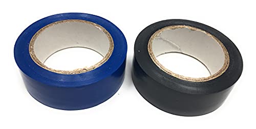 Isolierband schwarz blau 2er Set, Iso Tape 19 mm x 10 m, VDE-geprÃÂ¼ft, wasserfest, elastisch, durchschlagfest bis 5 kV