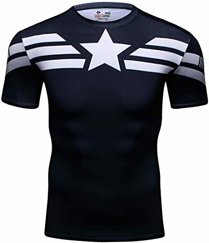 Herren Mode Amerika fÃÂ¼hrend Logo Runing ÃÂbung Hemd Fitness Sport Short Sleeve