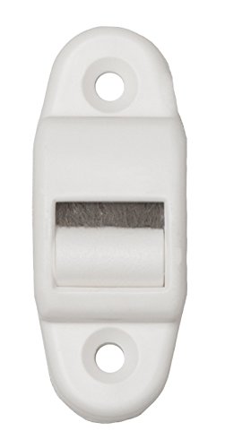Mini Gurtführung mit Rolle und Bürste, weiß, Lochabstand 40 mm, für 14 mm Gurtbreite, 14650