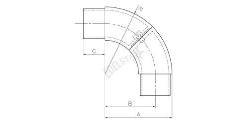 CROSO Edelstahlbogen flexibel für Rundrohr Durchmesser 42,4 x 2 mm, Edelstahl geschliffen V2A, 1 Stück,15100