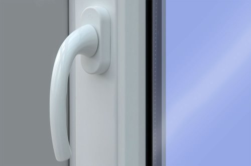 Fenster weiss 3-fach verglast 65x66 (BxH) kipp- und drehbar (DK-links) als Maßanfertigung