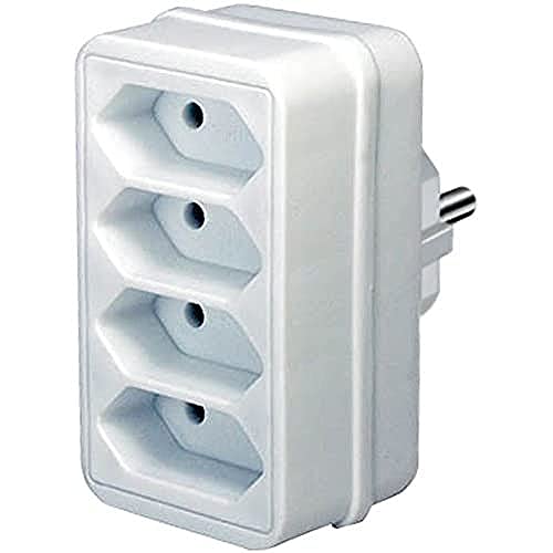 Brennenstuhl Mehrfachsteckdose (Steckdosenadapter 4-fach Eurosteckdose mit erhöhtem Berührungsschutz) weiß