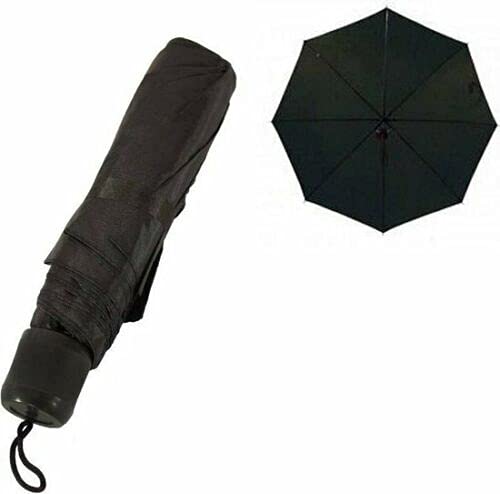 1x Damen Herren Mini Regenschirm Taschenschirm Teleskop Schirm schwarz faltbar 96cm