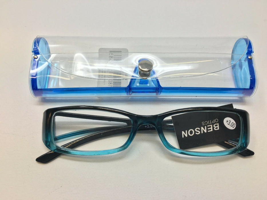 Lesebrille  Rahmen Klar +Hülle transparent  1,0 bis 3,0 nach Auswahl Brille