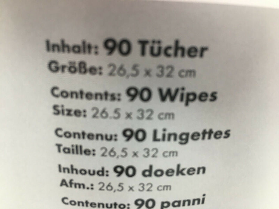 90 Stück 26,5x32 cm Feucht  Putztuch Antibeschlag Reinigungstuch Hygiene Tücher