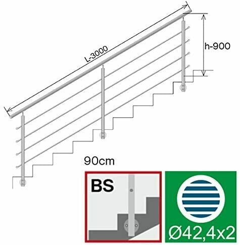 Edelstahl Geländer Handlauf Treppengeländer Balkongeländer V2A Treppe Bausatz