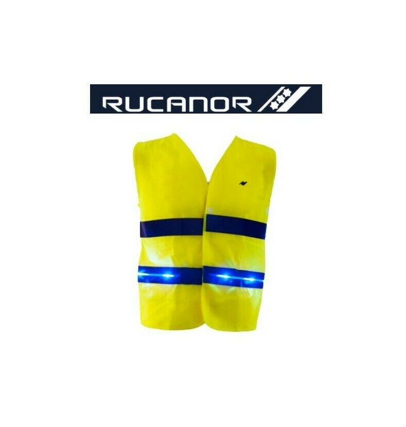 Utriala Unisex Laufsport Mesh Reflektoren Warnweste gelb LED XS mit Batterie