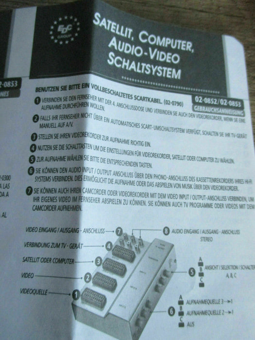 Scart Video Controller Umschalter Audio-Video-Schaltsystem Scart Cinch neu