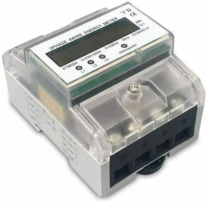 Drehstromzähler geeicht für DIN Hutschiene + 3x5(80)A 230/400V 3 Phasen 4 Draht
