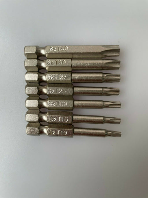 Torx TX Bits extra lang 50 mm aus S2 Stahl T10 T15 T20 T25 T30 T40