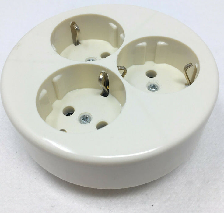 3-fach Doppelstecker Multi Adapter Verteiler Mehrfach dreifach Dose Unterputz