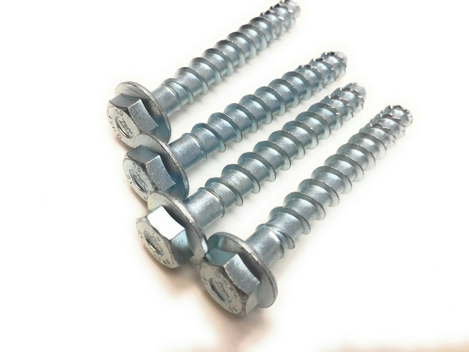 4x 10 mm  HECO-MULTI-MONTI-plus Betonschrauben - blau verzinkt mit Sechskantkopf