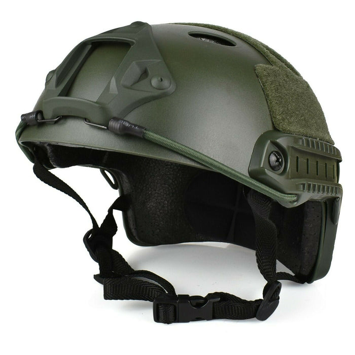 US GEFECHTSHELM W/RAIL ARMY EINSATZHELM ARMEE PAINTBALL HELM Grün