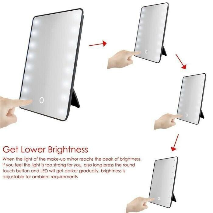 Leuchten Kosmetikspiegel Touchscreen beleuchtet Tabletop Kosmetikspiegel 16 LED