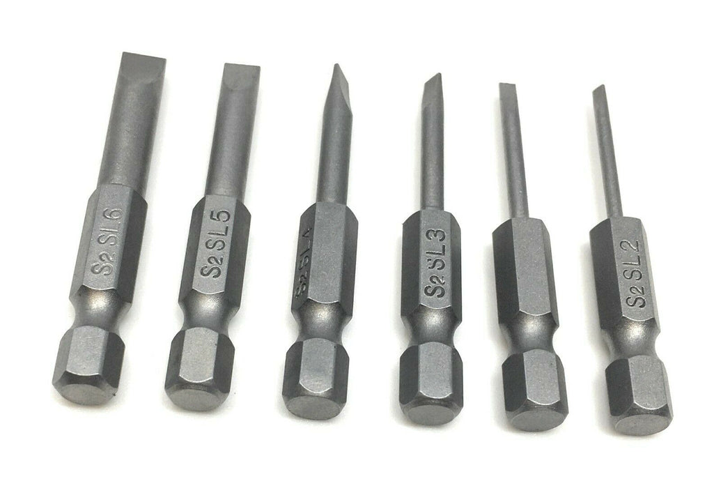 50 mm 1/4 Zoll S2-Stahl High Quality Bits Schrauberbit Schlitz nach Auswahl