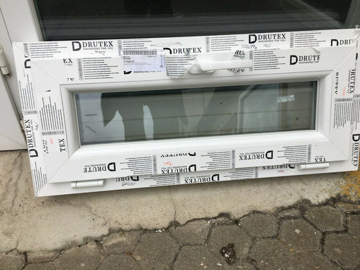 Kunststoff Fenster Kellerfenster Dreh Kipp 2 Fach verglast Weiß 85x37 Kipp