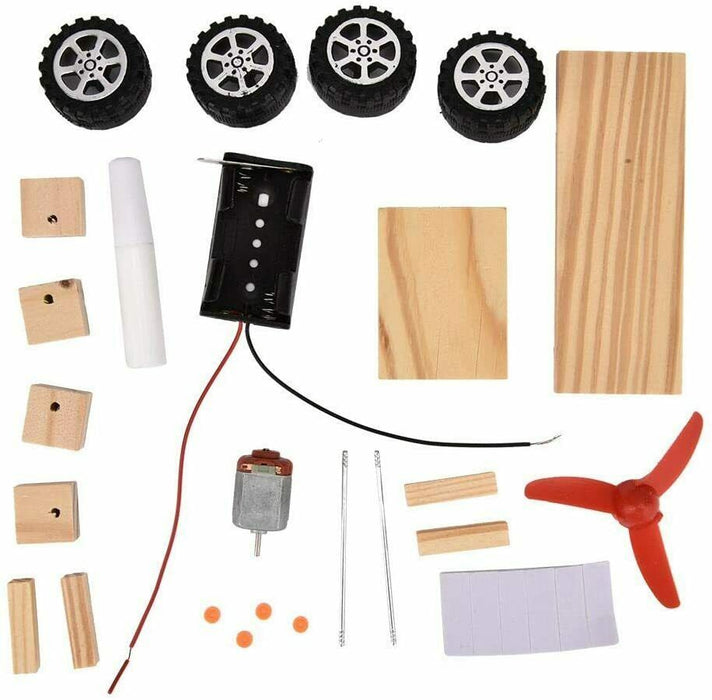 Mini Wind Angetrieben Spielzeug DIY Auto Montieren Kit Kinder Pädagogisches