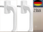 2 Stck Fenstergriff Aluminium-Druckguss RAL9016 Stiftlänge 38mm inkl. 2 Oliv