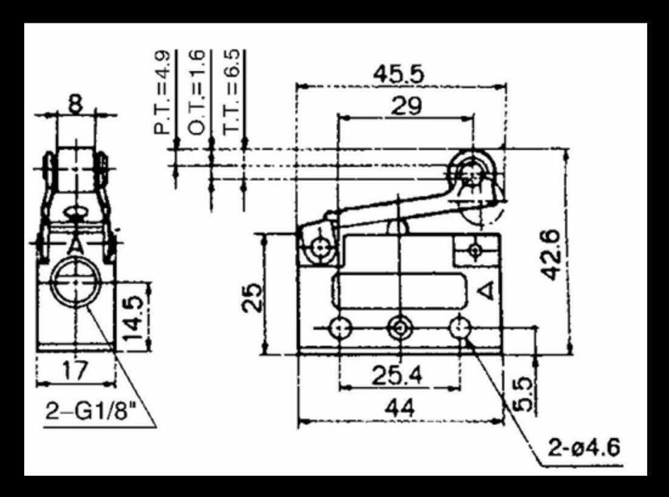 Luft pneumatisch Weg Roller Hebel Mechanisch Ventil Valve mov 02