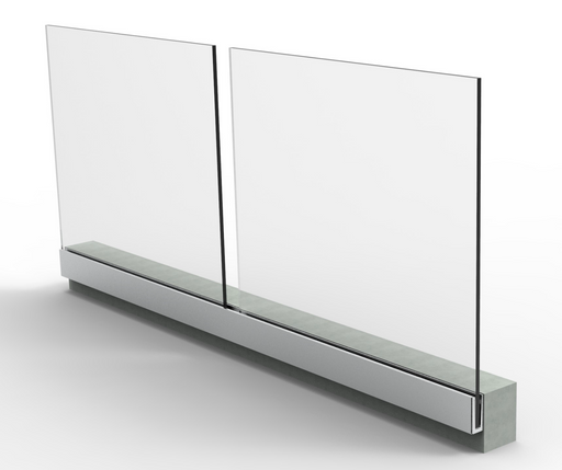 Alluminiumprofil für Glasgeländer 1 m  geländer Ganzglas nur bodenprofil