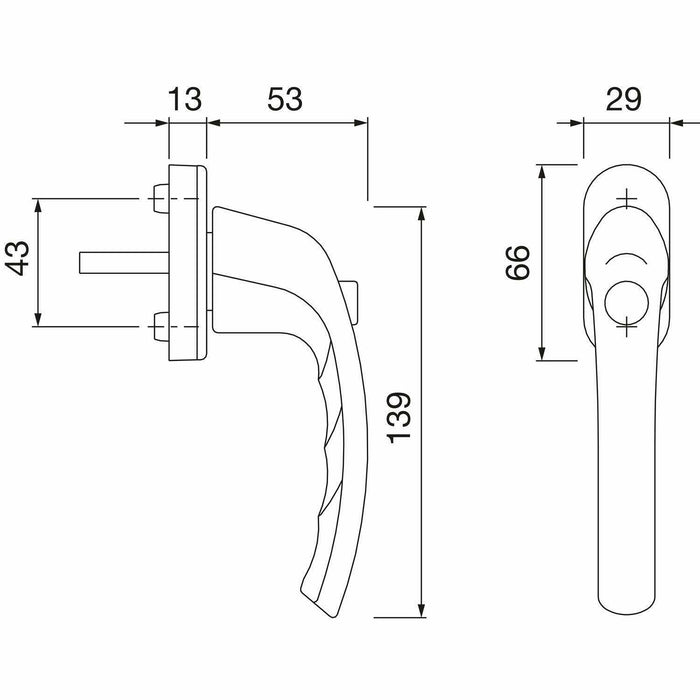 Hoppe Fenstergriff Tokyo Druckknopf Sperrknopf, VK 7 x 40 mm, weiß