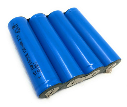 4 x Lithium Ionen Akku 1300 mAh / 3,7 V / 201803 Li - ion 65 mm lang blau