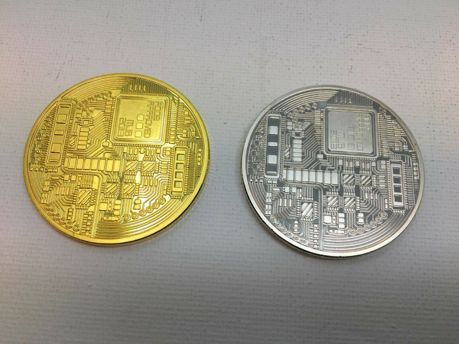 Bitcoin Münze Gold-Optik Sammler Medaille Geschenk Miner Fans in Schutzhülle
