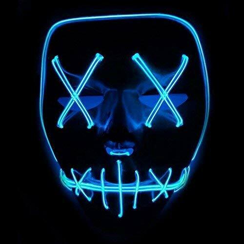 Purge Maske LED Rot | Halloween Masken Festival Party Leuchtende Mask Karneval K