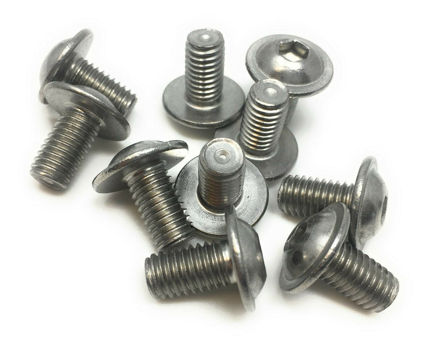 10x M8x14 Linsenkopfschrauben mit Flansch Innensechskant 7380 - Edelstahl A2