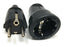 ABL PVC Schukostecker + Schukokupplung Schwarz Made in Germany Vollgummi