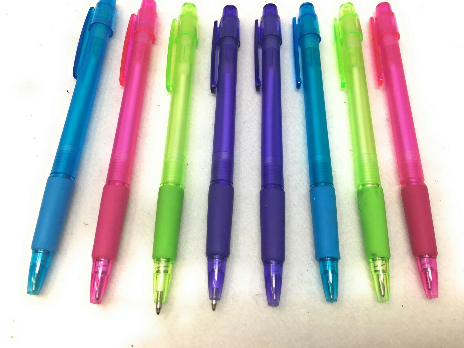 8 Stck  Druckkugelschreiber  Mine blau Kuli Stift Super Qualität transparent