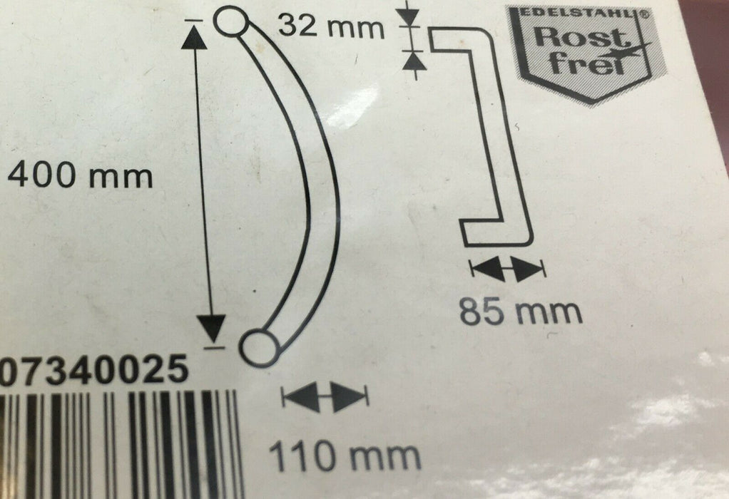 Stoßgriff U-Form/ Segment Conmetall CONNEX Edelstahl/INOX rostfrei Ø3,2 Garnitur