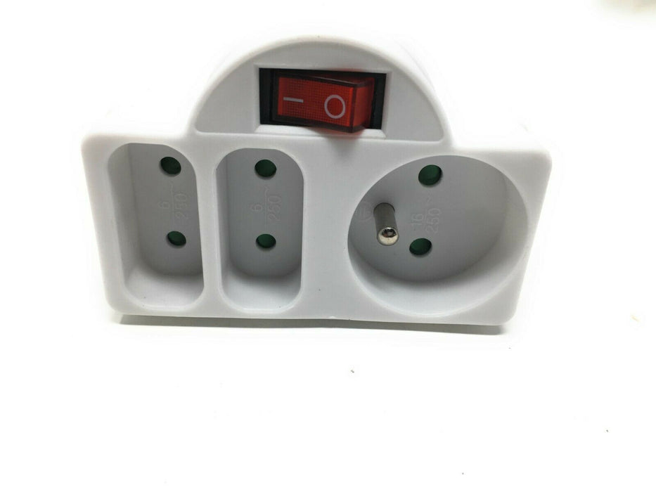 3fach  Schuko Doppel Steckdosen Adapter Stecker  EU Kupplung Frankreich/Belgien