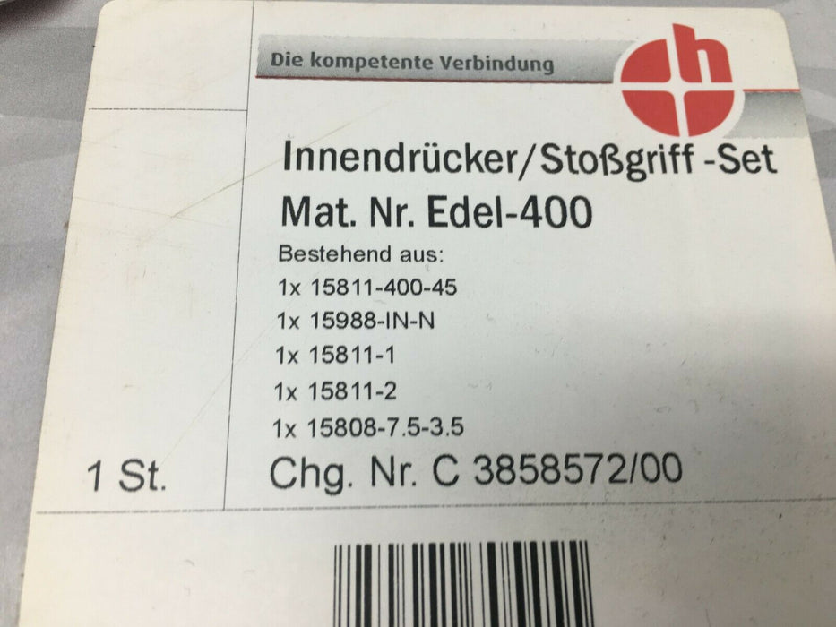 Edelstahl Stoßgriff SET 400 mm Griffstange Haustürbeschlag Stangengriff + Klinke