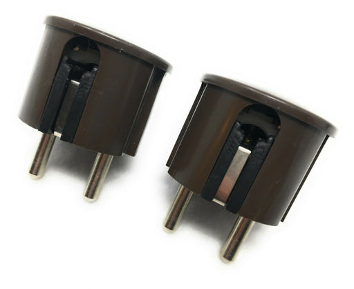 2x  Schutzkontakt Winkelstecker 3x1,5 qmm IP20 seitliche Einführung arktis braun